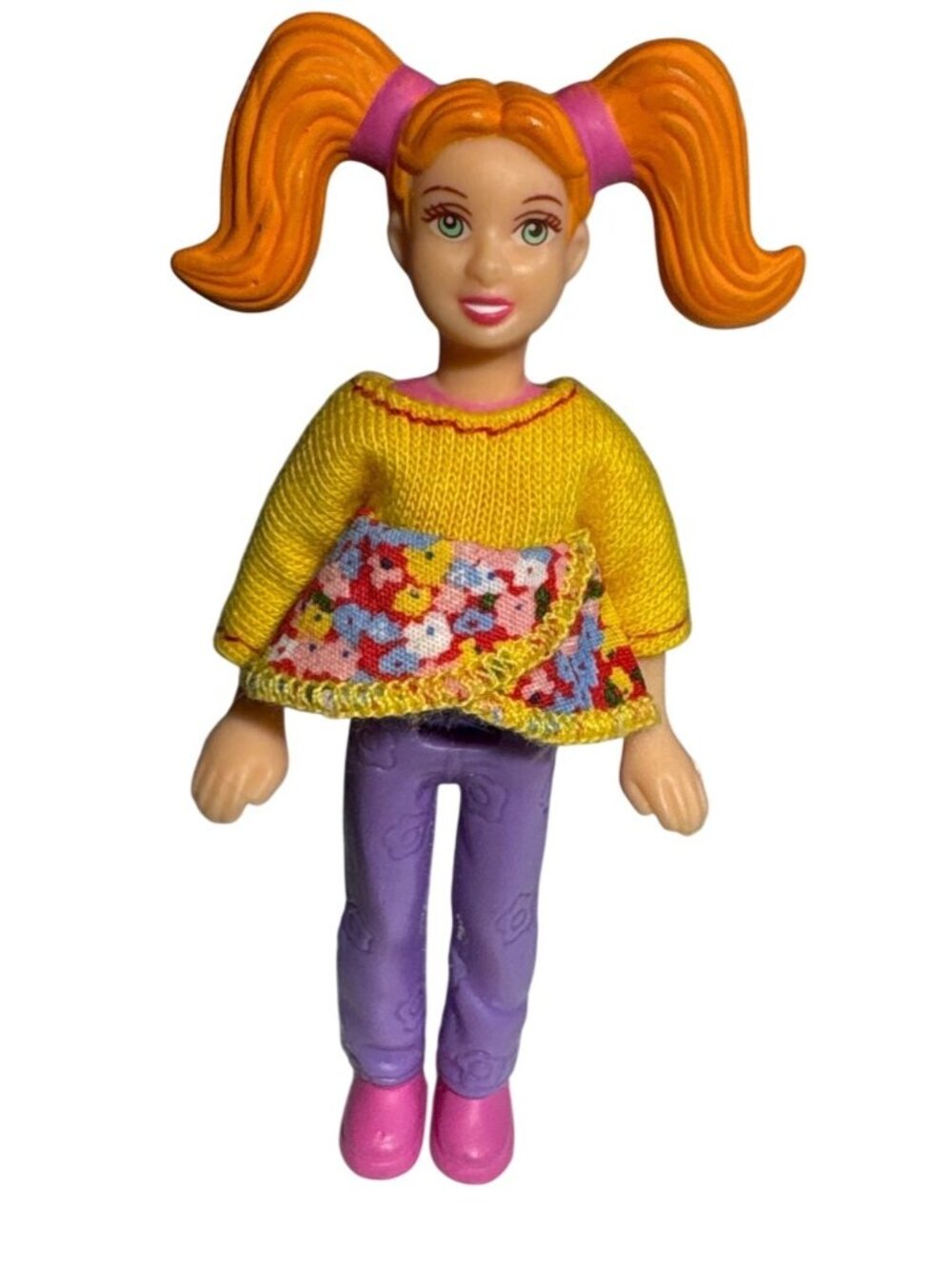 Polly Pocket Doll 4" Figure McDonalds 2003 Orange Hair Teen Girl Happy Meal Toy